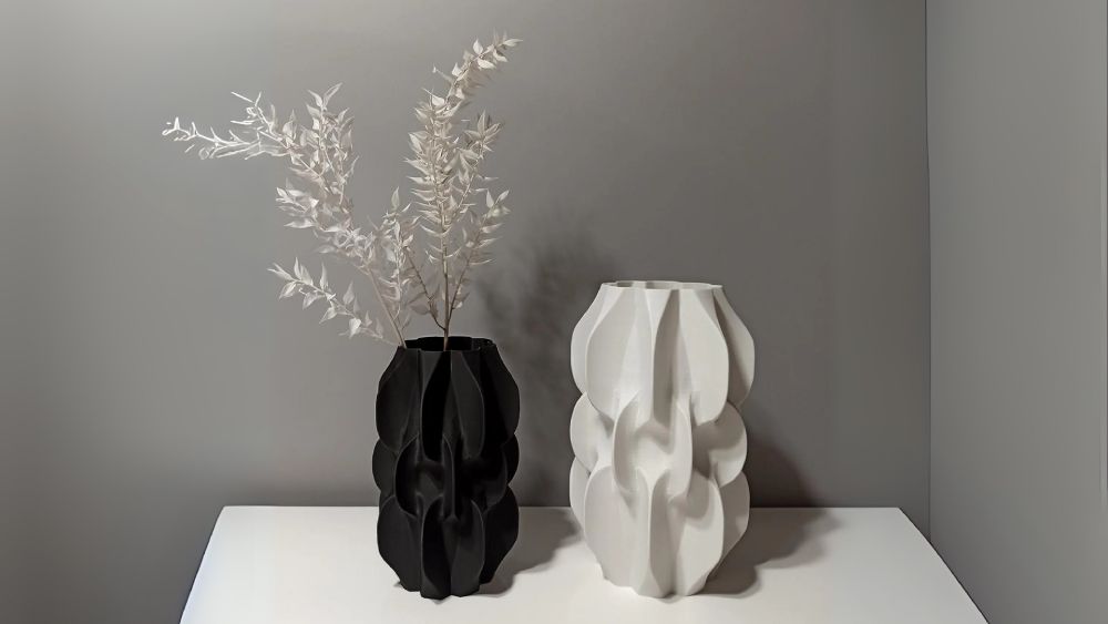 Futuristic flower vase with sleek design