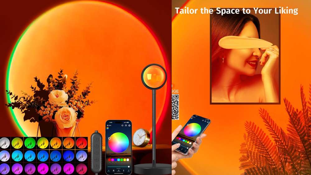 LED sunset lamp for ambient lighting